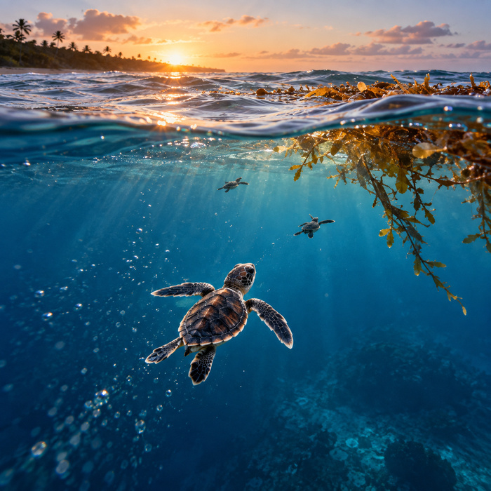 What Happens to Sea Turtle Hatchlings After They Reach the Sea?